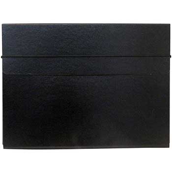 JAM Paper Heavy-Duty Thin Portfolio Carrying Cases with Elastic Band Closure, Black