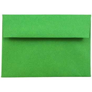 JAM Paper 4bar A1 Invitation Envelope, 3 5/8&quot; x 5 1/8&quot;, Brite Hue Green Recycled, 250/CT