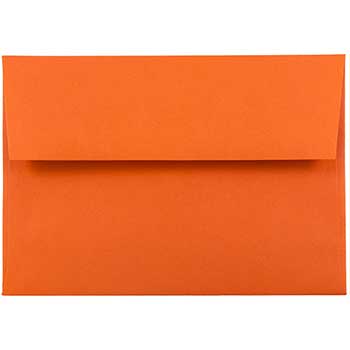 JAM Paper A6 Invitation Envelopes, 4 3/4&quot; x 6 1/2&quot;, Orange Recycled, 50/BX
