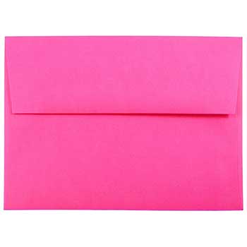 JAM Paper A7 Invitation Envelopes, 5 1/4&quot; x 7 1/4&quot;, Fuchsia Pink, 250/BX