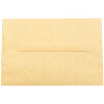 JAM Paper A8 Parchment Invitation Envelopes, 5 1/2&quot; x 8 1/8&quot;, Antique Gold Recycled, 50/BX