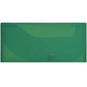 JAM Paper Plastic Snap Button Pencil Case Box, Dark Green