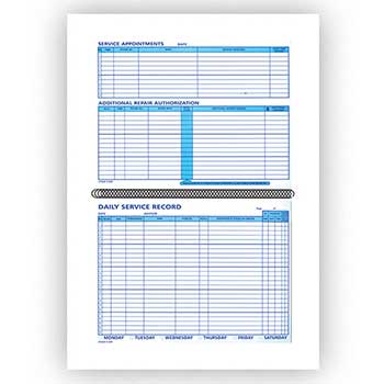 Auto Supplies Daily Service Record Book, DSR, 50 Pages