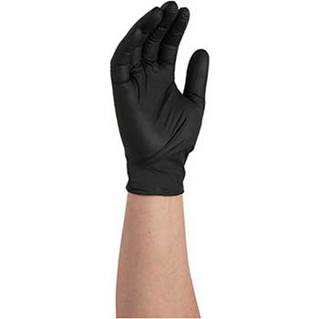 Auto Supplies Black Nitrile Gloves, Medium, Powder Free, 100/BX