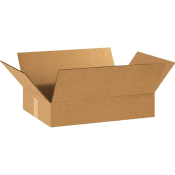 W.B. Mason Co. Flat Corrugated Boxes, 18&quot; x 12&quot; x 3&quot;, Kraft, 25/Bundle