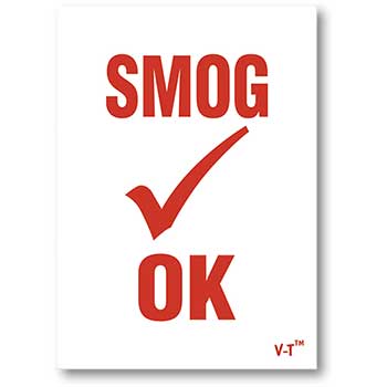 Auto Supplies Static Cling Reminders, Smog Ok, 100/PK
