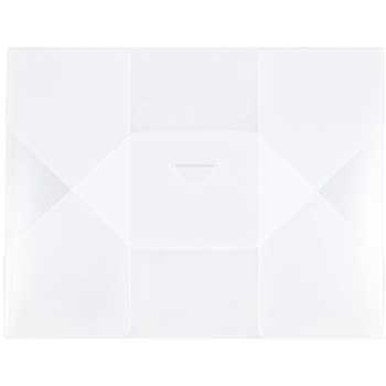 JAM Paper Plastic Portfolio Envelope with Tuck Flap Closure, 7&quot; x 9&quot; x 1/4&quot;, Clear Frost