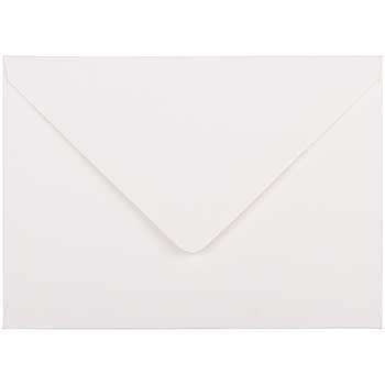 JAM Paper A7 Strathmore Invitation Envelopes with Euro Flap, 5 1/4&quot; x 7 1/4&quot;, Bright White Laid, 250/CT