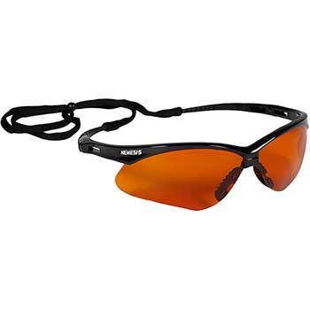 KleenGuard V30 Nemesis Safety Glasses, Copper Blue Shield Lenses With Black Frame, 1 Pairs