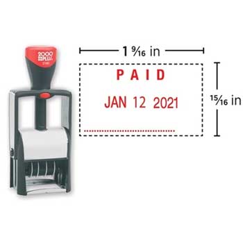 COSCO 2000PLUS&#174; Custom Heavy Duty Self-Inking Dater, 2160, 15/16&quot; x 1 9/16&quot;
