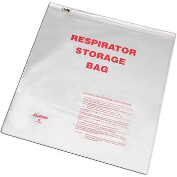 Allegro Respirator Storage Bag with Zipper, 14&quot; x 16&quot;, 10 mil Poly
