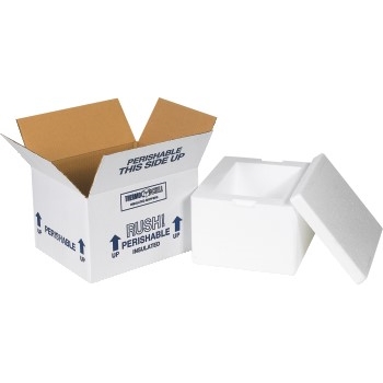 W.B. Mason Co. Insulated Shipping Kit, 8&quot; x 6&quot; x 4 1/4&quot;, White