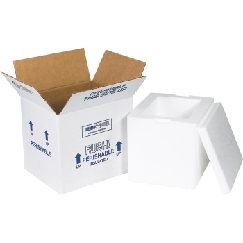 W.B. Mason Co. Insulated Shipping Kits, 8&quot; x 6&quot; x 7&quot;, White, 8/CS