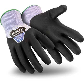 HexArmor Helix Gloves, HPPE, Fiberglass Knit, Foam Nitrile, 3/4 Dip, Size XL