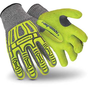 HexArmor Rig Lizard Knit Gloves, Sandy Nitrile Palm Dip and Impact, Size S