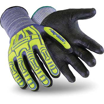 HexArmor High Cut Impact Gloves, PU Dip, Size S