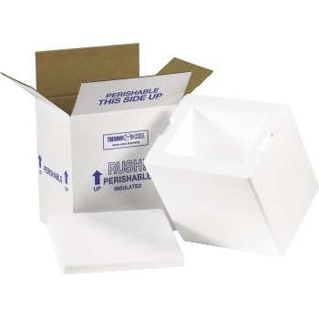 W.B. Mason Co. Insulated Shipping Kit, 8&quot; x 6&quot; x 9&quot;, White