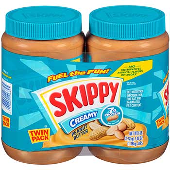 Skippy Creamy Peanut Butter Jars, 48 oz., 2/PK
