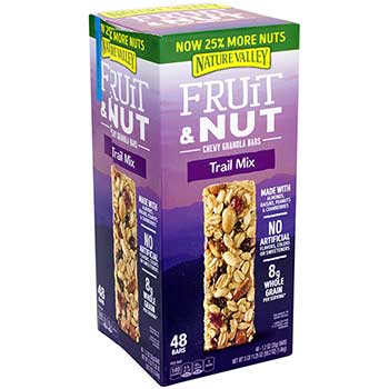 Nature Valley Fruit &amp; Nut Trail Mix Chewy Granola Bars, 1.2 oz, 48/Box