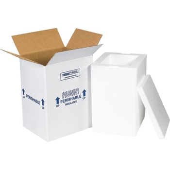 W.B. Mason Co. Insulated Shipping Kits, 8&quot; x 6&quot; x 12&quot;, White, 1/CT