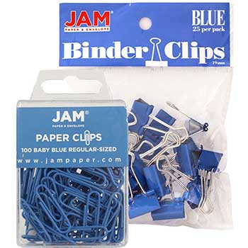 JAM Paper Office Desk Supplies Bundle, Blue, 2/PK