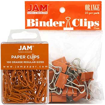 JAM Paper Office Desk Supplies Bundle, Orange, 2/PK