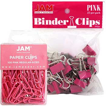 JAM Paper Office Desk Supplies Bundle, Pink, 2/PK