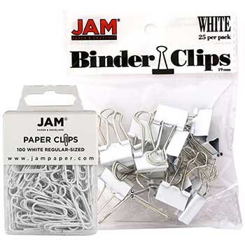 JAM Paper Office Desk Supplies Bundle, White, 2/PK
