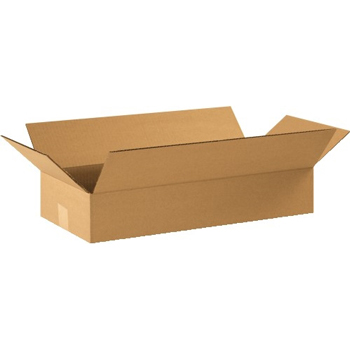 W.B. Mason Co. Flat Corrugated boxes, 22&quot; x 10&quot; x 4&quot;, Kraft, 25/BD