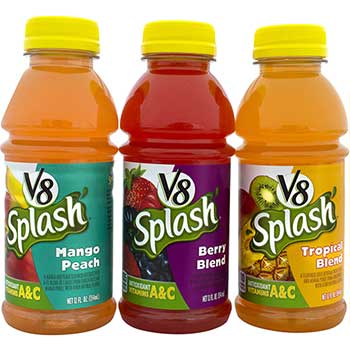 V8 Splash Juice Variety Pack, 12 oz., 18/CS