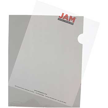 JAM Paper Plastic Sleeves, Letter Size, 9&quot; x 11 1/2&quot;, Smoke Gray, 600/CT