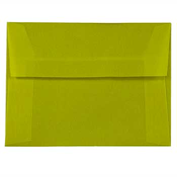 JAM Paper A2 Translucent Vellum Invitation Envelopes, 4 3/8&quot; x 5 3/4&quot;, Green, 25/PK