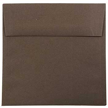 JAM Paper Premium Square Invitation Envelopes, 6&quot; x 6&quot;, Chocolate Brown, 250/CT