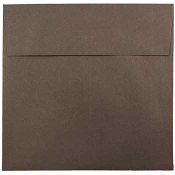 JAM Paper Square Premium Invitation Envelopes, 8 1/2&quot; x 8 1/2&quot;, Chocolate Brown Recycled, 250/CT