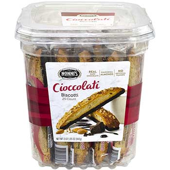 Nonni&#39;s Cioccolati Biscotti Cookie Tub, 0.85 oz, 25 Count