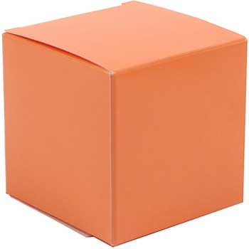 JAM Paper Glossy Gift Boxes, 2&quot; x 2&quot; x 2&quot;, Orange, 10/PK