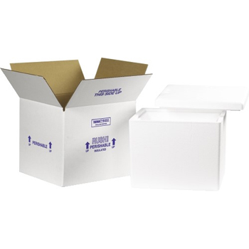 W.B. Mason Co. Insulated Shipping Kits, 13 3/4&quot; x 11 3/4&quot; x 11 7/8&quot;, White, 1/CT