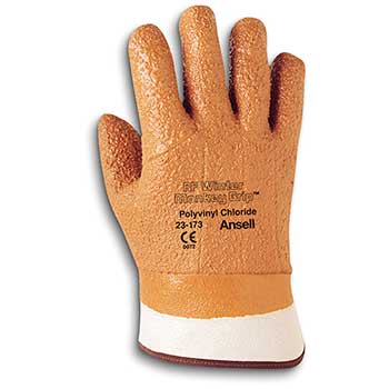 AnsellPro Winter Monkey Grip&#174; Cold/Cut Gloves, Heavy Duty, Size 10, Orange, 12 PR/PK