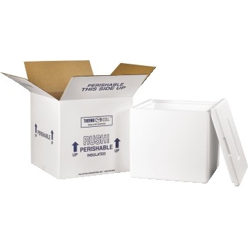 W.B. Mason Co. Insulated Shipping Kits, 13&quot; x 13&quot; x 12 1/2&quot;, White