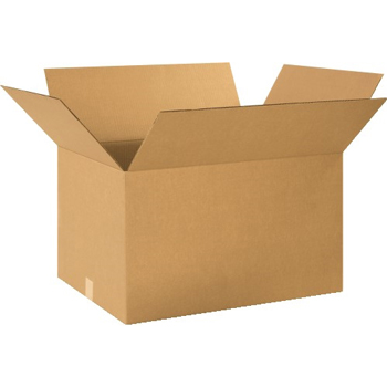 W.B. Mason Co. Corrugated boxes, 24&quot; x 18&quot; x 14&quot;, Kraft, 15/BD