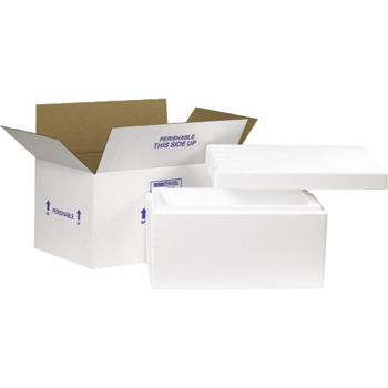 W.B. Mason Co. Insulated Shipping Kits, 17&quot; x 10&quot; x 8 1/4&quot;, White, 1/CT