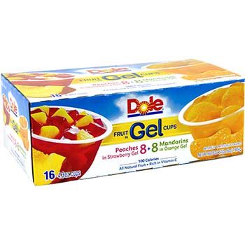 Dole Fruit in Gel Cups, 4.3 oz, 16/Pack