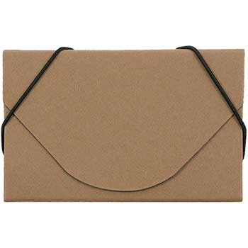 JAM Paper Ecoboard Business Card Holder Case with Round Flap, Natural Kraft
