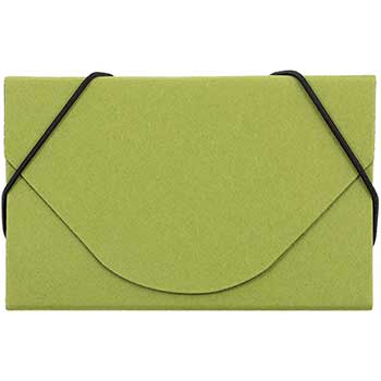 JAM Paper Ecoboard Business Card Holder Case with Round Flap, Lime Green Kraft