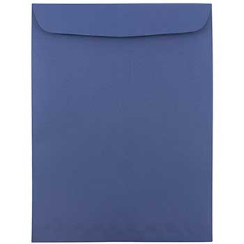 JAM Paper Open End Catalog Premium Envelopes, 9&quot; x 12&quot;, Presidential Blue, 100/BX