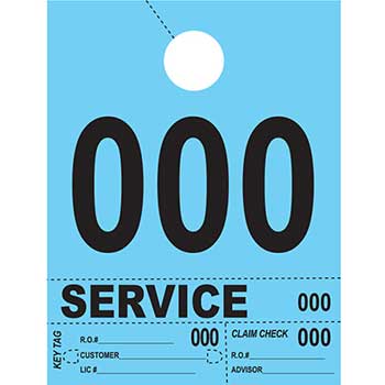 Auto Supplies Dispatch Number Service Tags, 4 Part Heavy Bright, Blue, 000-999, 1000/PK