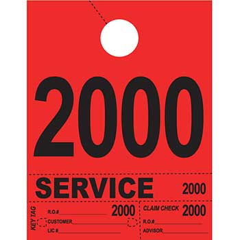 Auto Supplies Dispatch Number, 4 Part Heavy Bright, Red, 2000-2999, 1000/PK