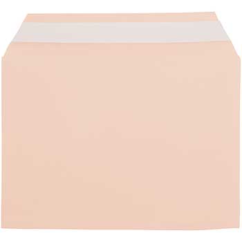 JAM Paper Cello Sleeves with Self-Adhesive Closure, 5 1/16&quot; x 7 3/16&quot;, Peach, 100/PK