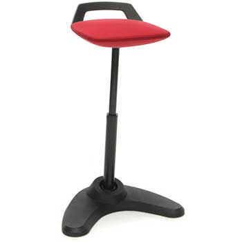 OFM Height Adjustable Perch Stool, Black/Red