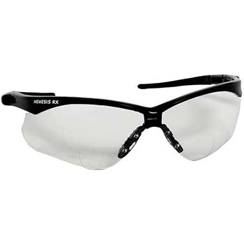 KleenGuard V60 Nemesis Vision Correction Safety Glasses, Clear Readers With +1.0 Diopters, Black Frame, 1 Pair